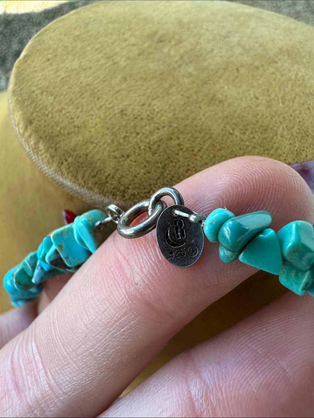 Carolyn Pollack Sterling Silver and Turquoise Beaded Necklace - Picture 3 of 4